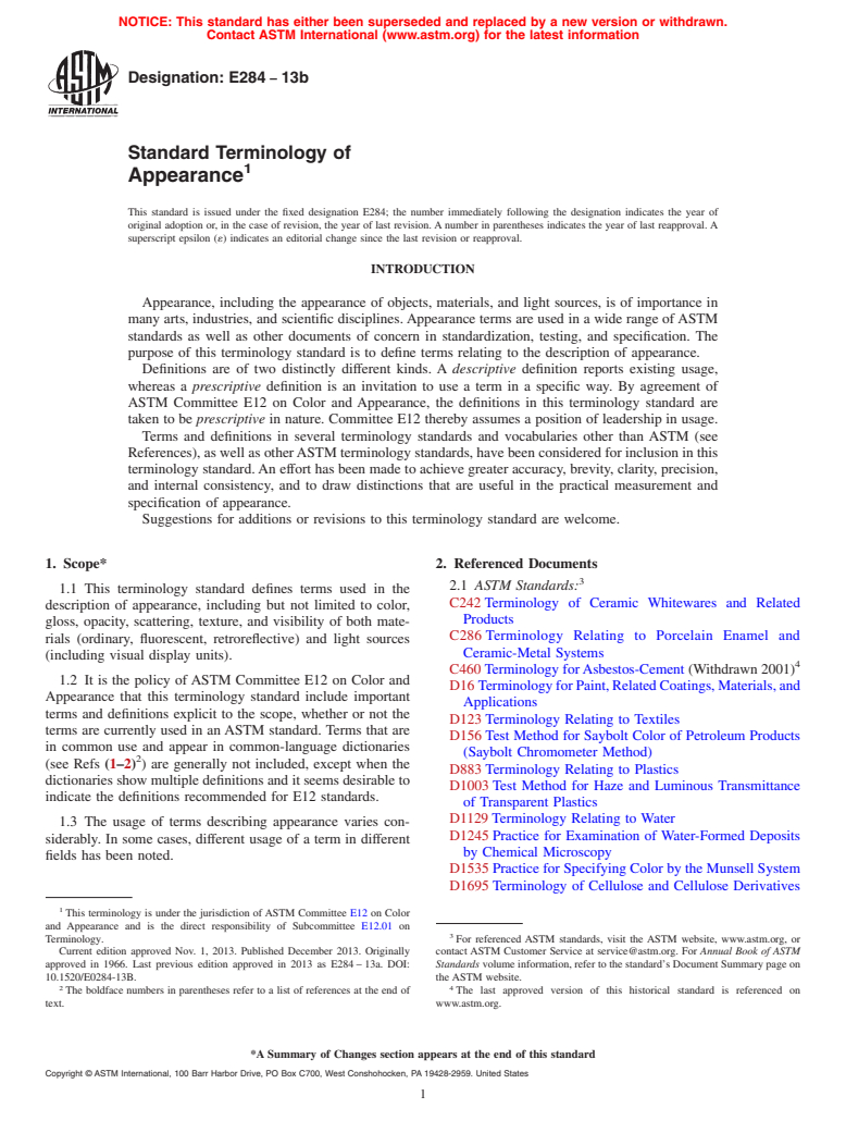 ASTM E284-13b - Standard Terminology of Appearance