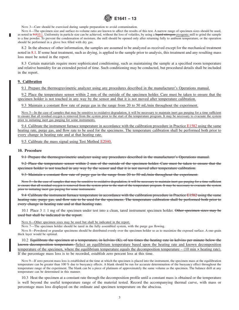 REDLINE ASTM E1641-13 - Standard Test Method for  Decomposition Kinetics by Thermogravimetry Using the Ozawa/Flynn/Wall  Method