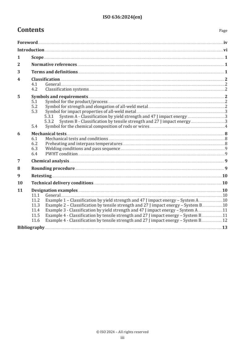 ISO 636:2024 - Welding consumables — Rods, wires and deposits for tungsten inert gas welding of non-alloy and fine-grain steels — Classification
Released:24. 09. 2024