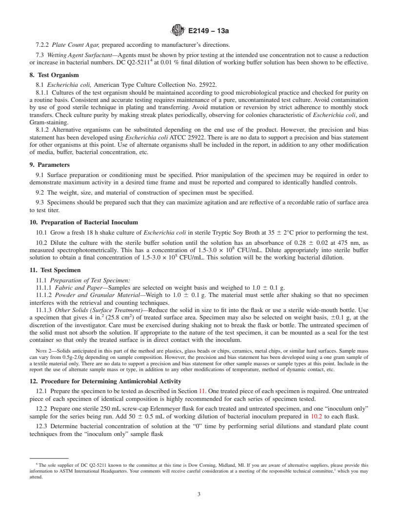 REDLINE ASTM E2149-13a - Standard Test Method for  Determining the Antimicrobial Activity of Antimicrobial Agents  Under Dynamic Contact Conditions
