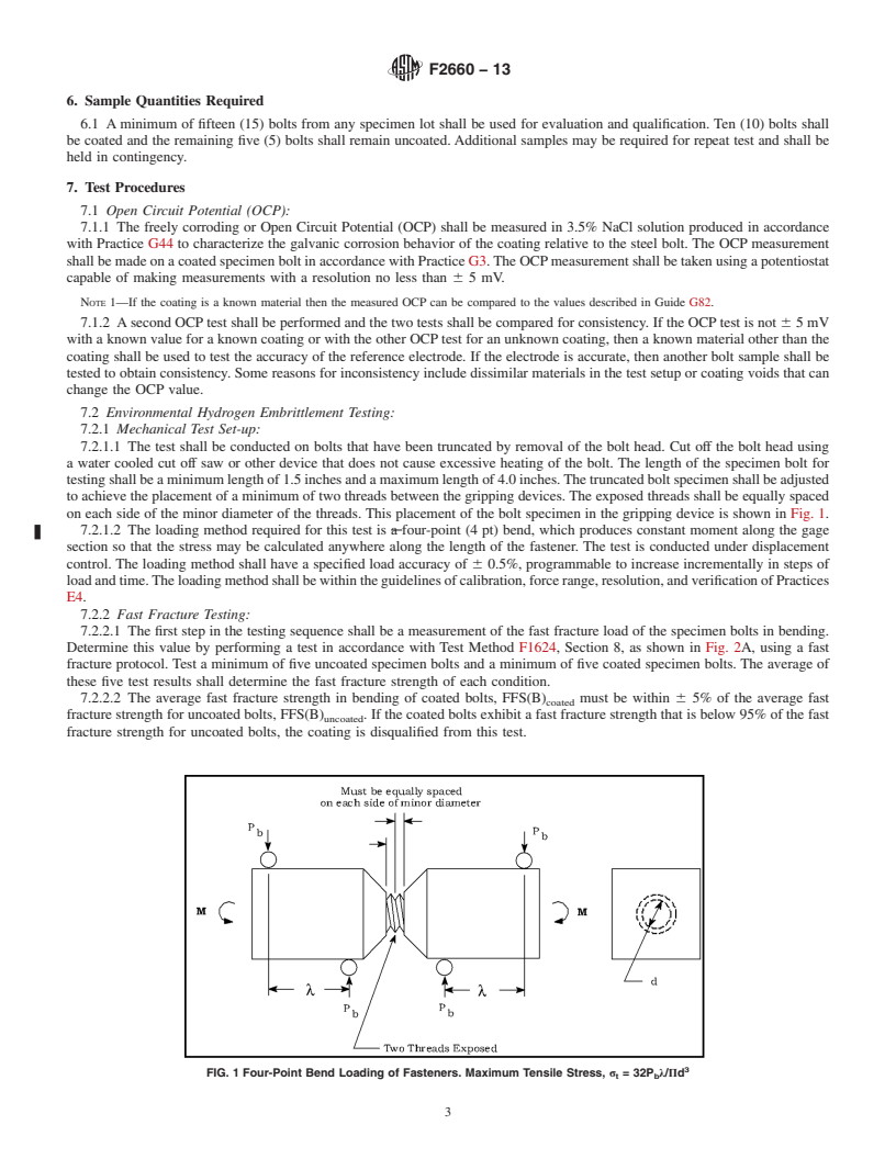 REDLINE ASTM F2660-13 - Standard Test Method for Qualifying Coatings for Use on A490 Structural Bolts Relative  to Environmental Hydrogen Embrittlement