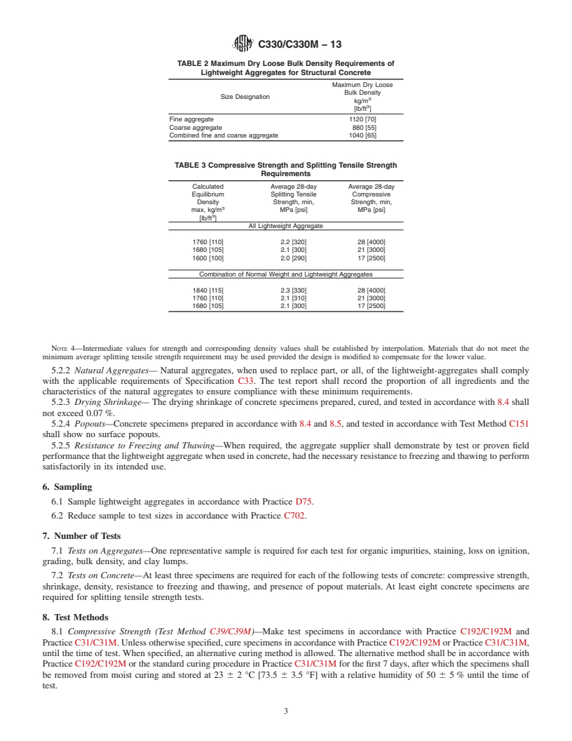 REDLINE ASTM C330/C330M-13 - Standard Specification for  Lightweight Aggregates for Structural Concrete