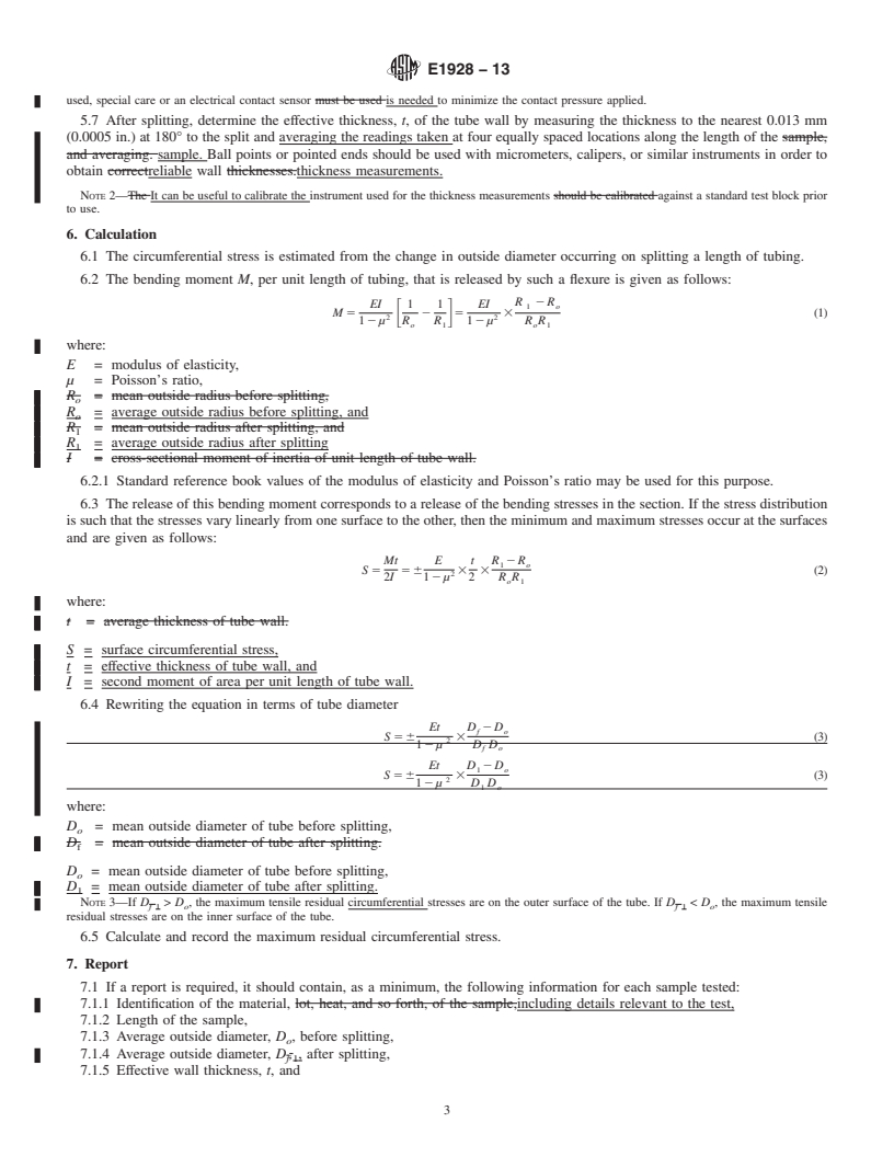 REDLINE ASTM E1928-13 - Standard Practice for  Estimating the Approximate Residual Circumferential Stress  in Straight Thin-walled Tubing