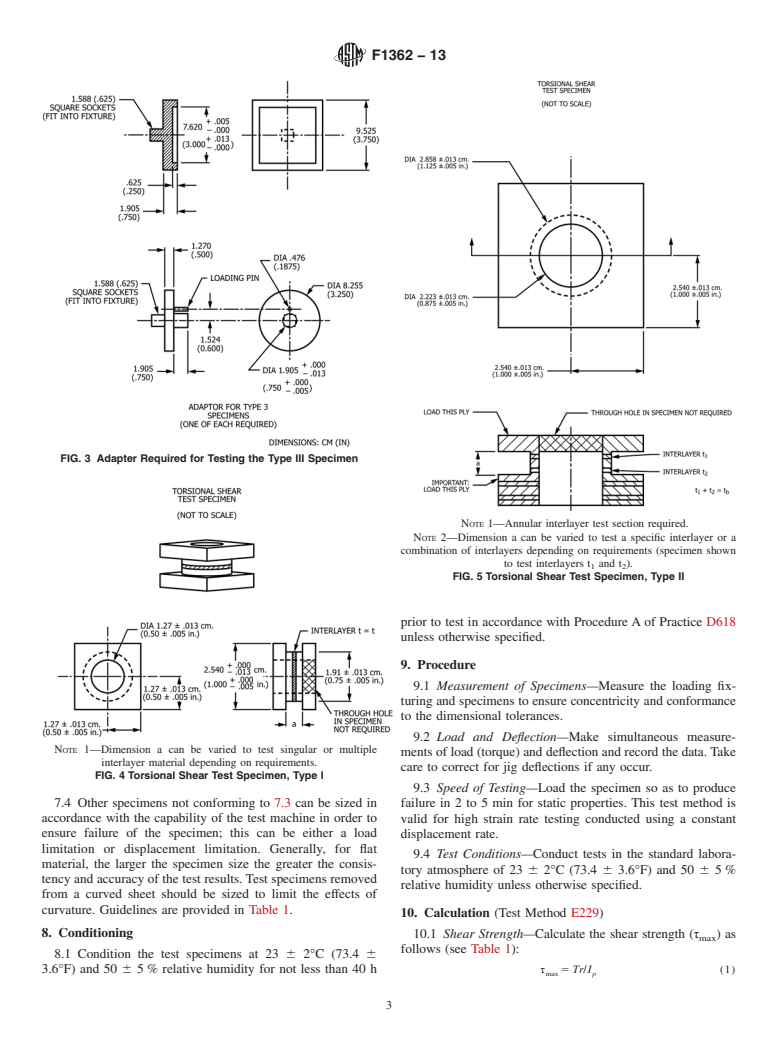 ASTM F1362-13 - Standard Test Method for  Shear Strength and Shear Modulus of Aerospace Glazing Interlayer  Materials