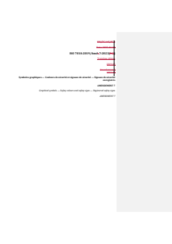 REDLINE ISO 7010:2019/Amd 7:2023 - Symboles graphiques — Couleurs de sécurité et signaux de sécurité — Signaux de sécurité enregistrés — Amendement 7
Released:13. 05. 2025 - Page 1 preview