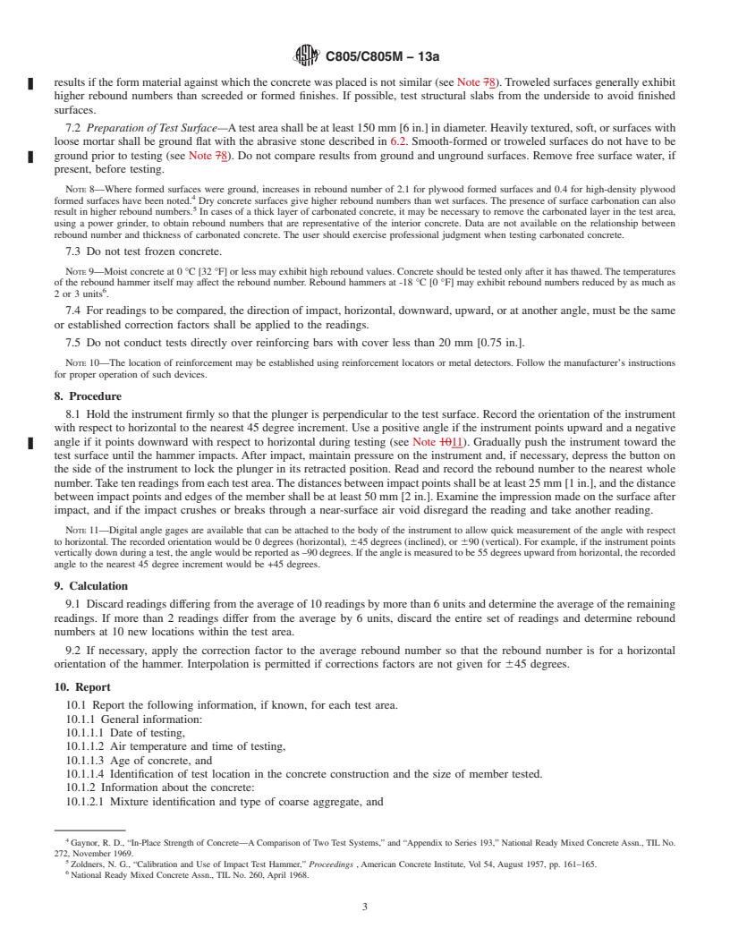 REDLINE ASTM C805/C805M-13a - Standard Test Method for  Rebound Number of Hardened Concrete