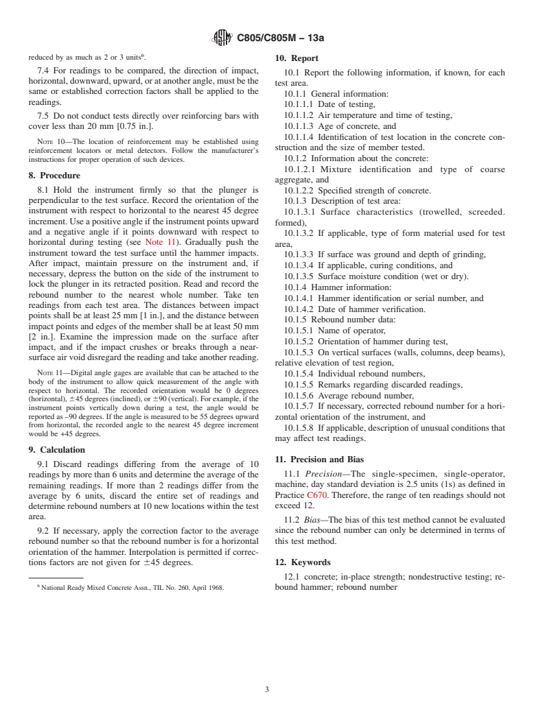 ASTM C805/C805M-13a - Standard Test Method for  Rebound Number of Hardened Concrete