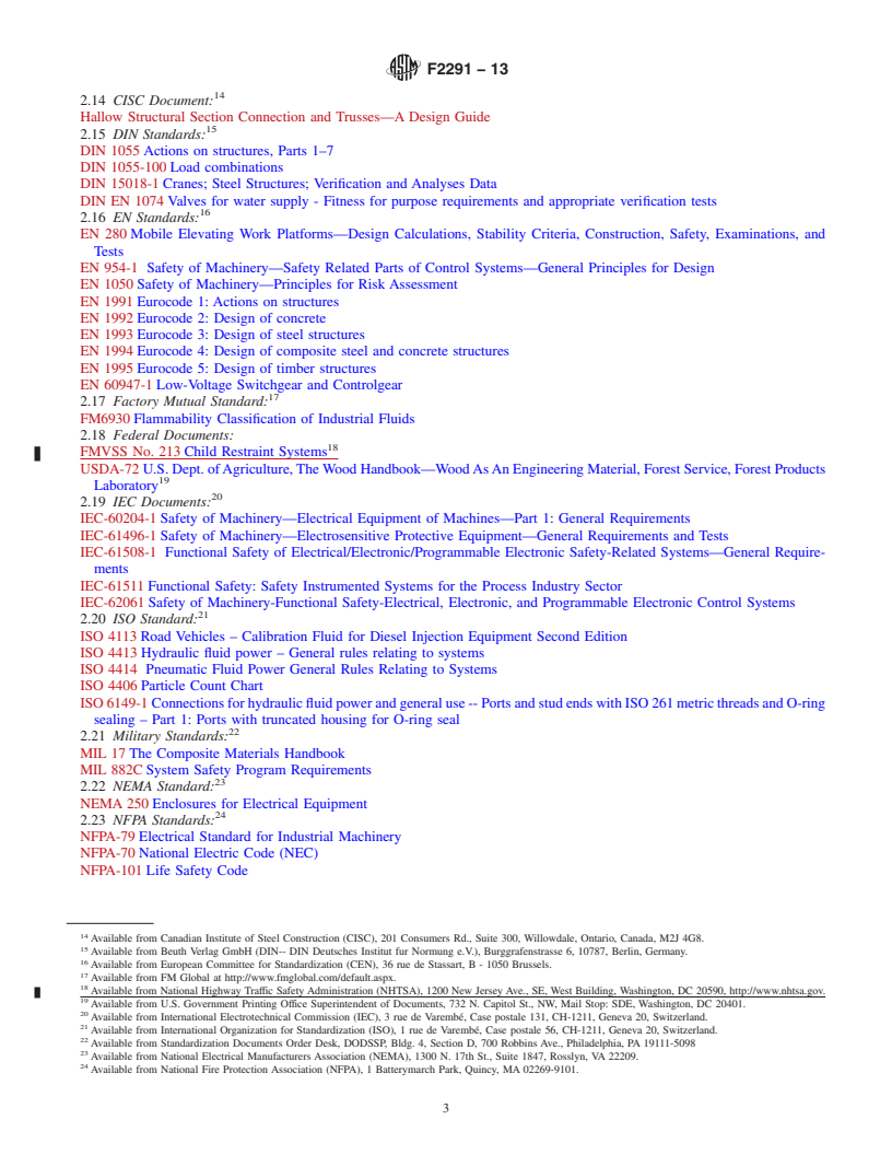 REDLINE ASTM F2291-13 - Standard Practice for  Design of Amusement Rides and Devices