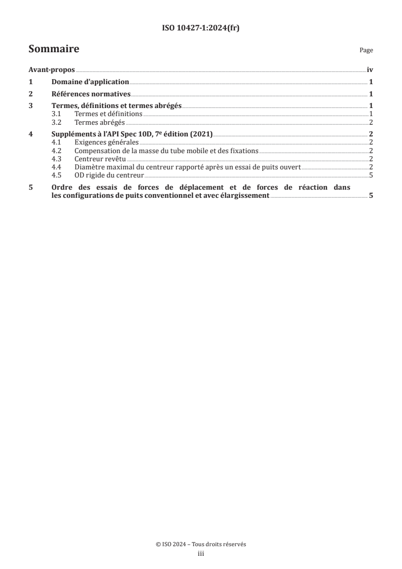 ISO 10427-1:2024 - Industries du pétrole et du gaz, y compris les énergies à faible teneur en carbone — Équipement de cimentation de puits — Partie 1: Centreurs de tubes de cuvelage
Released:30. 08. 2024