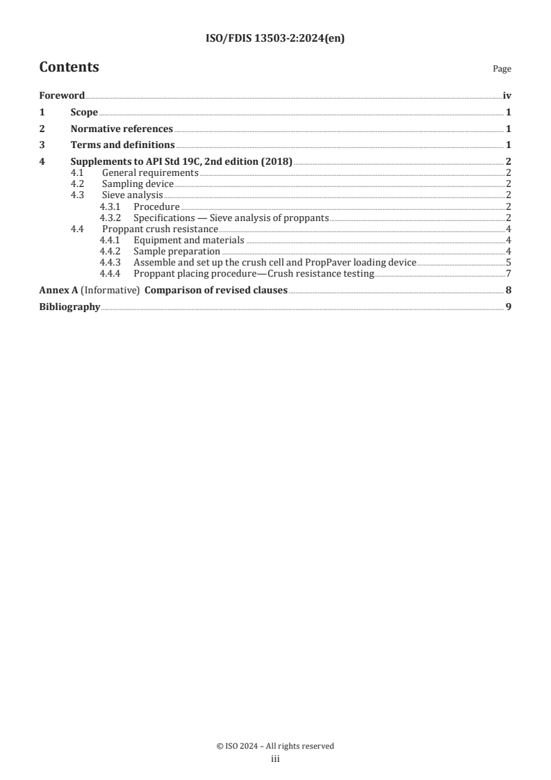 ISO/FDIS 13503-2 - Oil and gas industries including lower carbon energy — Completion fluids and materials — Part 2: Measurement of properties of proppants used in hydraulic fracturing and gravel-packing operations
Released:4. 09. 2024