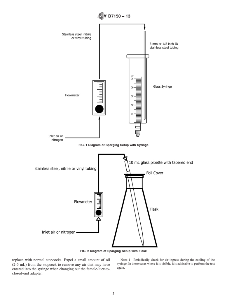 ASTM D7150-13 - Standard Test Method for the  Determination of Gassing Characteristics of Insulating Liquids  Under Thermal Stress