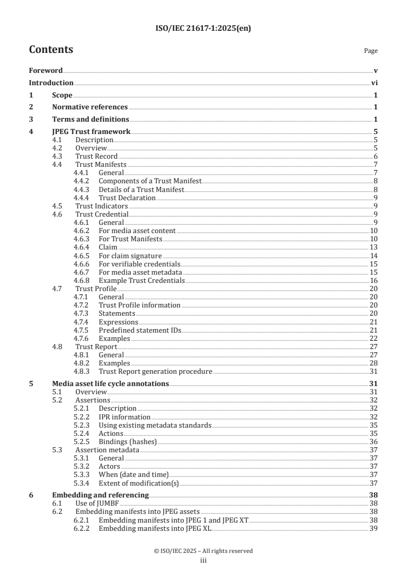 ISO/IEC 21617-1:2025 - Information technology — JPEG Trust — Part 1: Core foundation
Released:28. 01. 2025