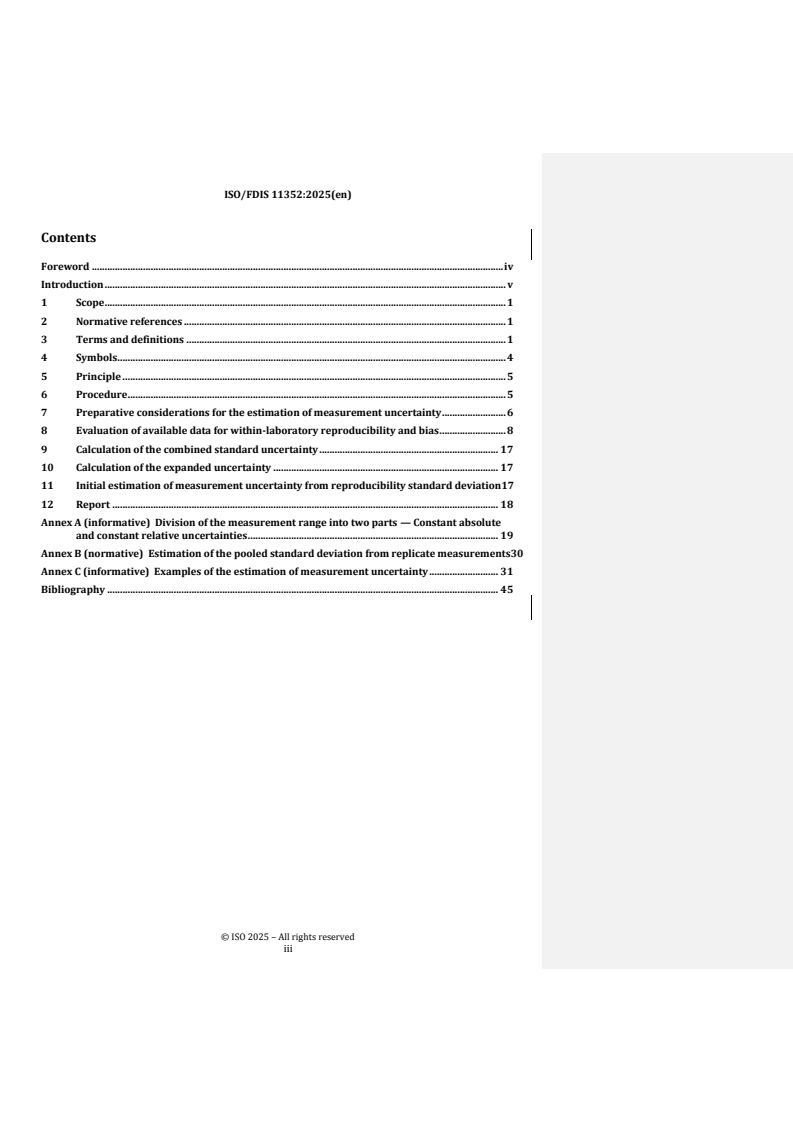 REDLINE ISO/FDIS 11352 - Water quality — Estimation of measurement uncertainty based on validation and quality control data
Released:16. 04. 2025