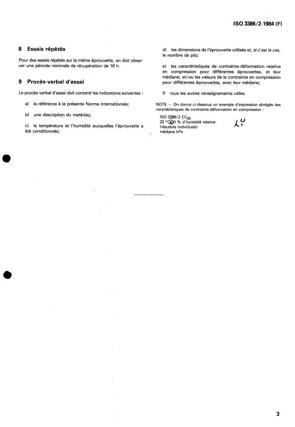 ISO 3386-2:1984 - Matériaux polymeres alvéolaires souples -- Détermination de la caractéristique de contrainte-déformation relative en compression