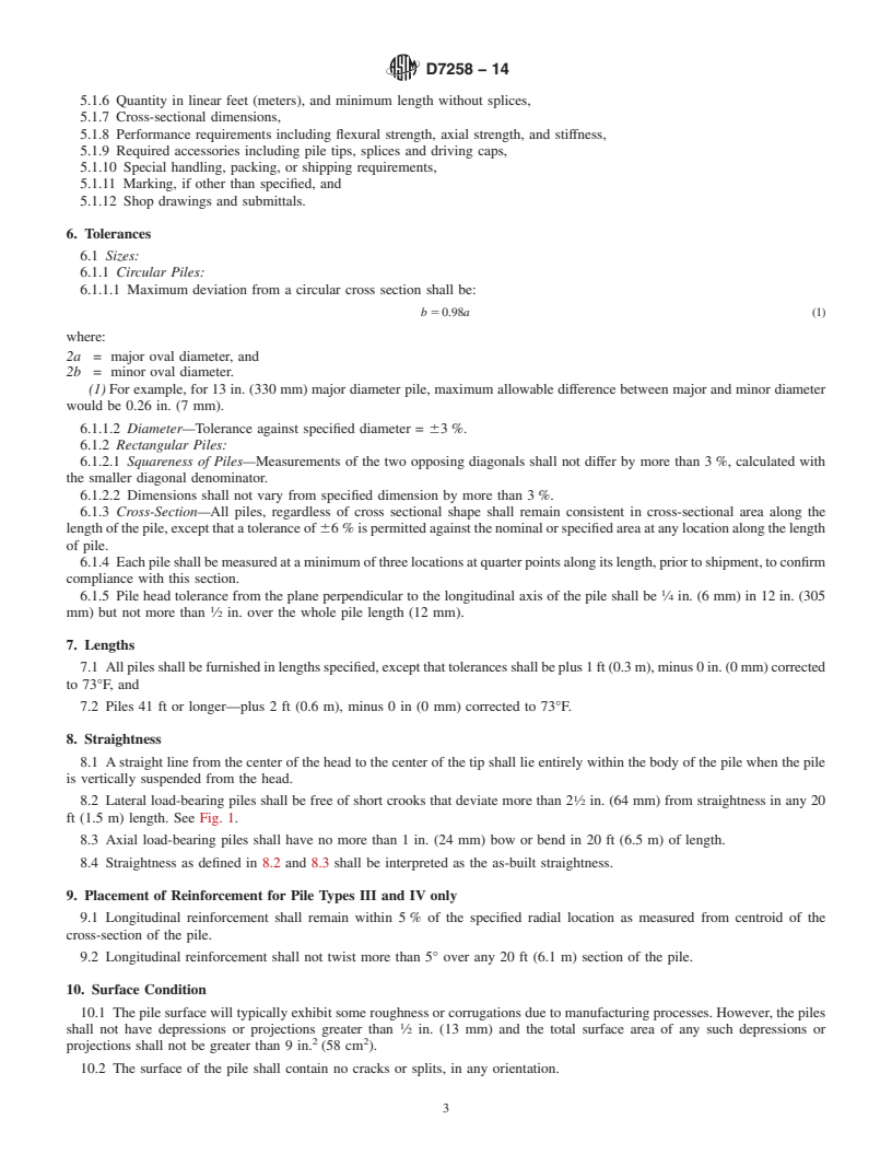 REDLINE ASTM D7258-14 - Standard Specification for  Polymeric Piles