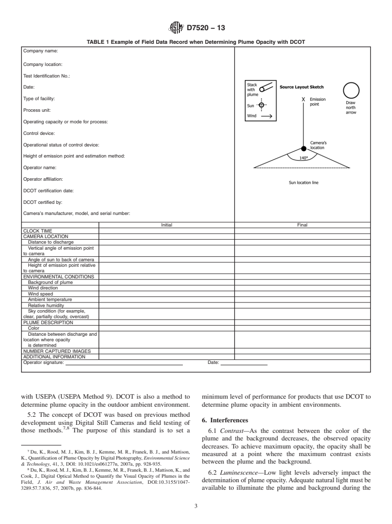ASTM D7520-13 - Standard Test Method for Determining the Opacity of a Plume in the Outdoor Ambient Atmosphere