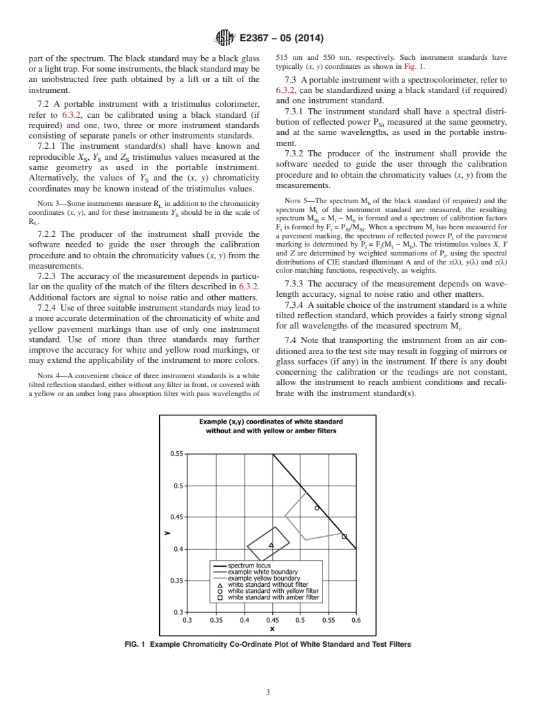 ASTM E2367-05(2014) - Standard Test Method for Measurement of Nighttime Chromaticity of Pavement Marking Materials  Using a Portable Retroreflection Colorimeter