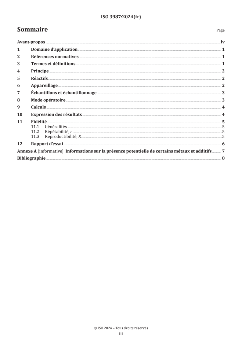 ISO 3987:2024 - Produits pétroliers — Détermination des cendres sulfatées dans les huiles lubrifiantes et additifs et esters méthyliques d'acides gras
Released:16. 09. 2024