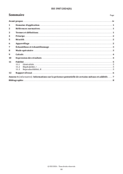 ISO 3987:2024 - Produits pétroliers — Détermination des cendres sulfatées dans les huiles lubrifiantes et additifs et esters méthyliques d'acides gras
Released:16. 09. 2024 - Page 3 preview
