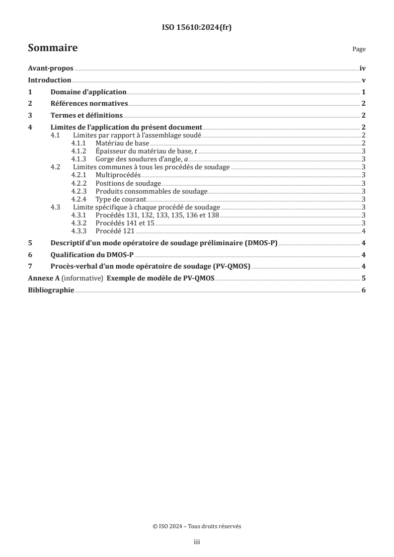 ISO 15610:2024 - Descriptif et qualification d'un mode opératoire de soudage pour les matériaux métalliques — Qualification basée sur des produits consommables soumis à essais
Released:6. 03. 2024