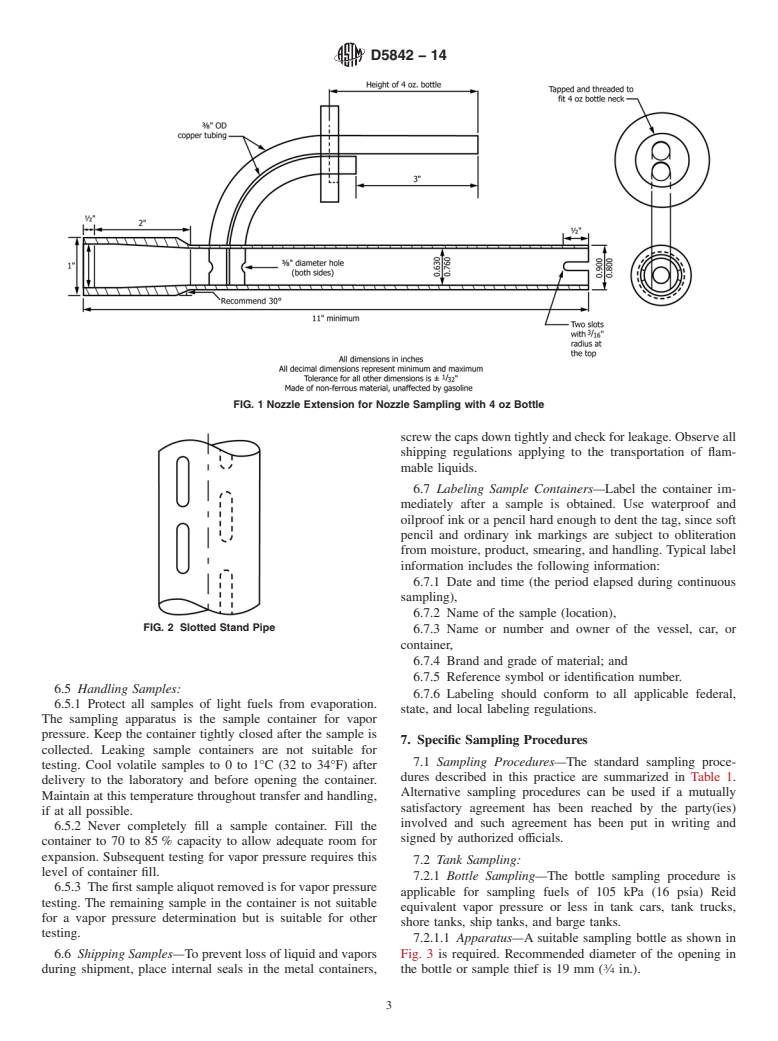 ASTM D5842-14 - Standard Practice for Sampling and Handling of Fuels for Volatility Measurement