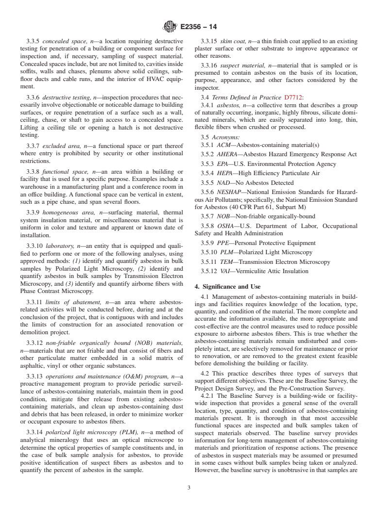 ASTM E2356-14 - Standard Practice for  Comprehensive Building Asbestos Surveys