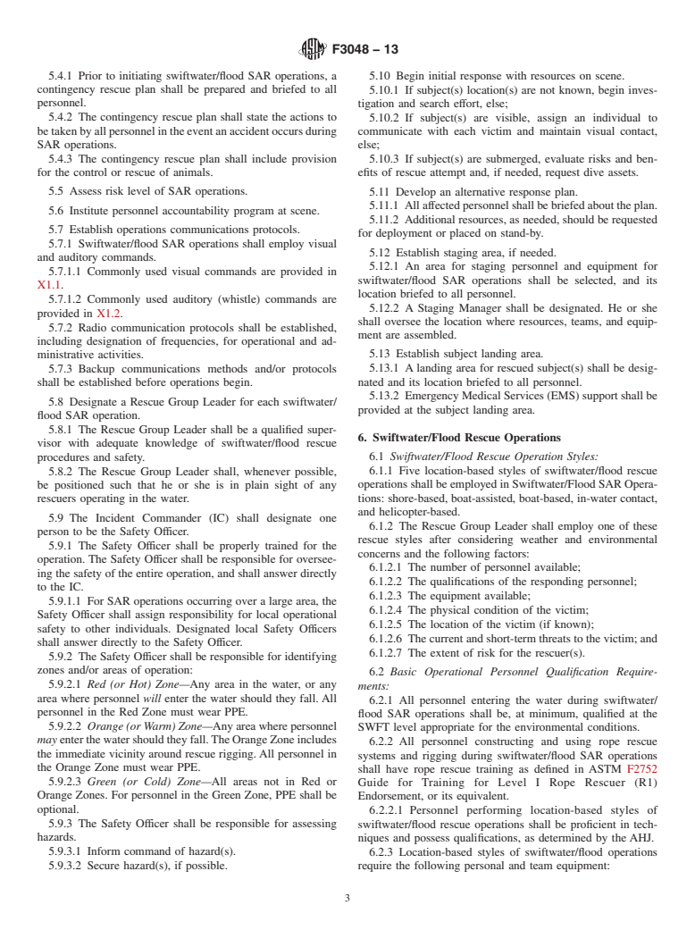 ASTM F3048-13 - Standard Guide for Swiftwater/Flood Search and Rescue Operations