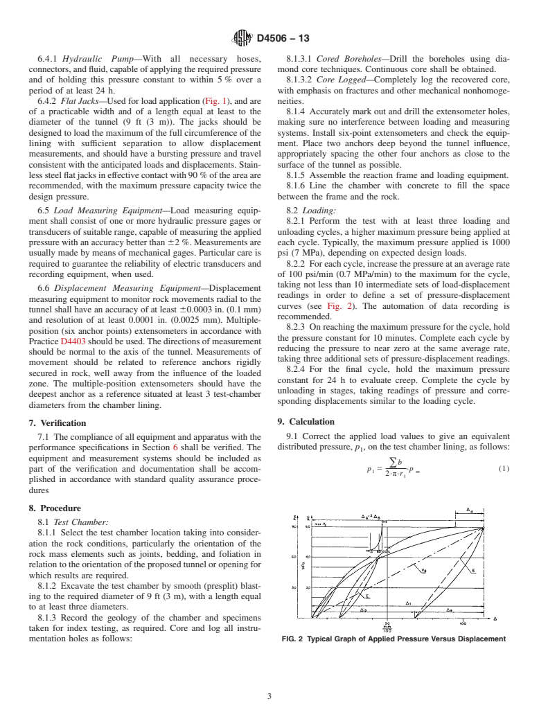 ASTM D4506-13 - Standard Test Method for  Determining In Situ Modulus of Deformation of Rock Mass Using  Radial Jacking Test