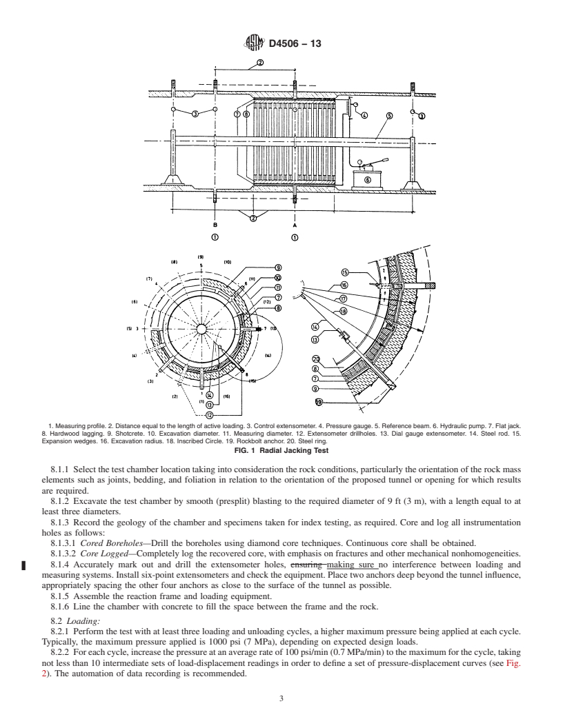 REDLINE ASTM D4506-13 - Standard Test Method for  Determining In Situ Modulus of Deformation of Rock Mass Using  Radial Jacking Test