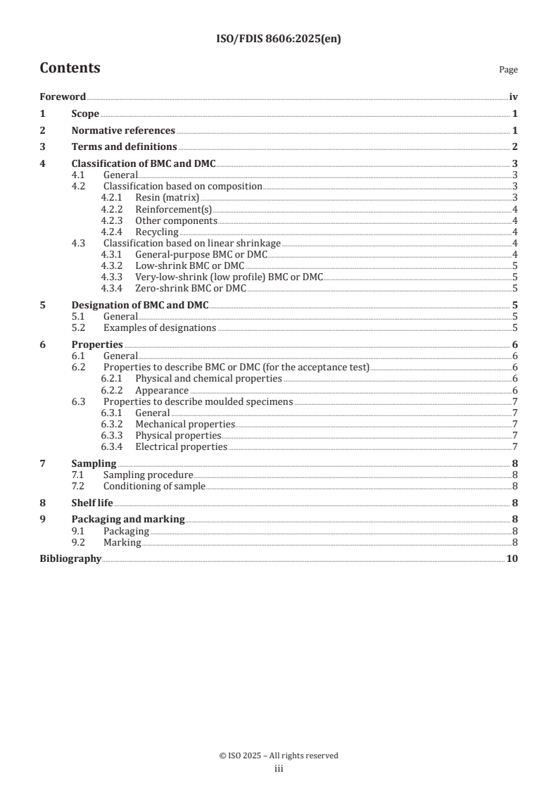 ISO/FDIS 8606 - Fibre-reinforced plastics — Bulk moulding compound (BMC) and dough moulding compound (DMC) — Requirements and specifications
Released:9. 04. 2025