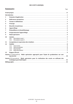 ISO 13357-2:2025 - Produits pétroliers — Détermination de la filtrabilité des huiles lubrifiantes — Partie 2: Méthode pour les huiles non polluées par de l'eau
Released:2. 04. 2025 - Page 3 preview