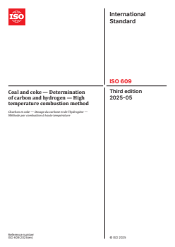 ISO 609:2025 ISO 609:2025 - Coal and coke — Determination of carbon and hydrogen — High temperature combustion method
Released:16. 05. 2025 - Page 1 preview