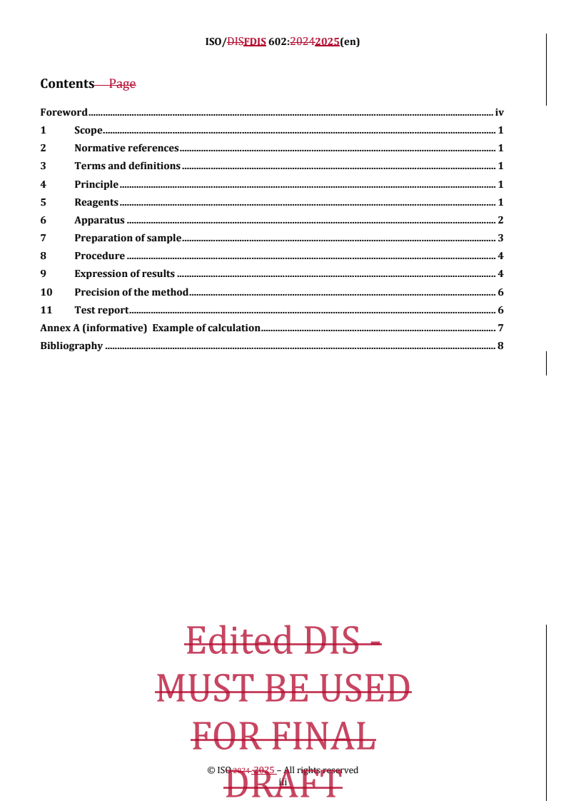 REDLINE ISO/FDIS 602 - Coal — Determination of mineral matter
Released:25. 04. 2025