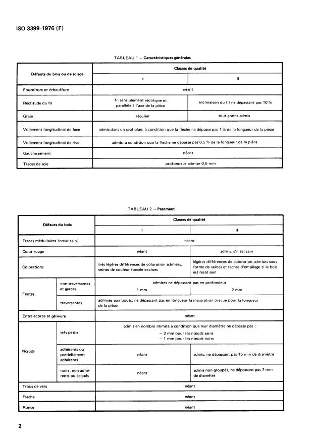 ISO 3399:1976 ISO 3399:1976 - Frises brutes en bois feuillus pour parquets -- Classement des frises de hetre - Page 4 preview