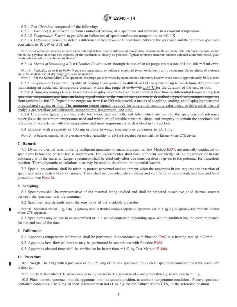 REDLINE ASTM E2046-14 - Standard Test Method for  Reaction Induction Time by Thermal Analysis