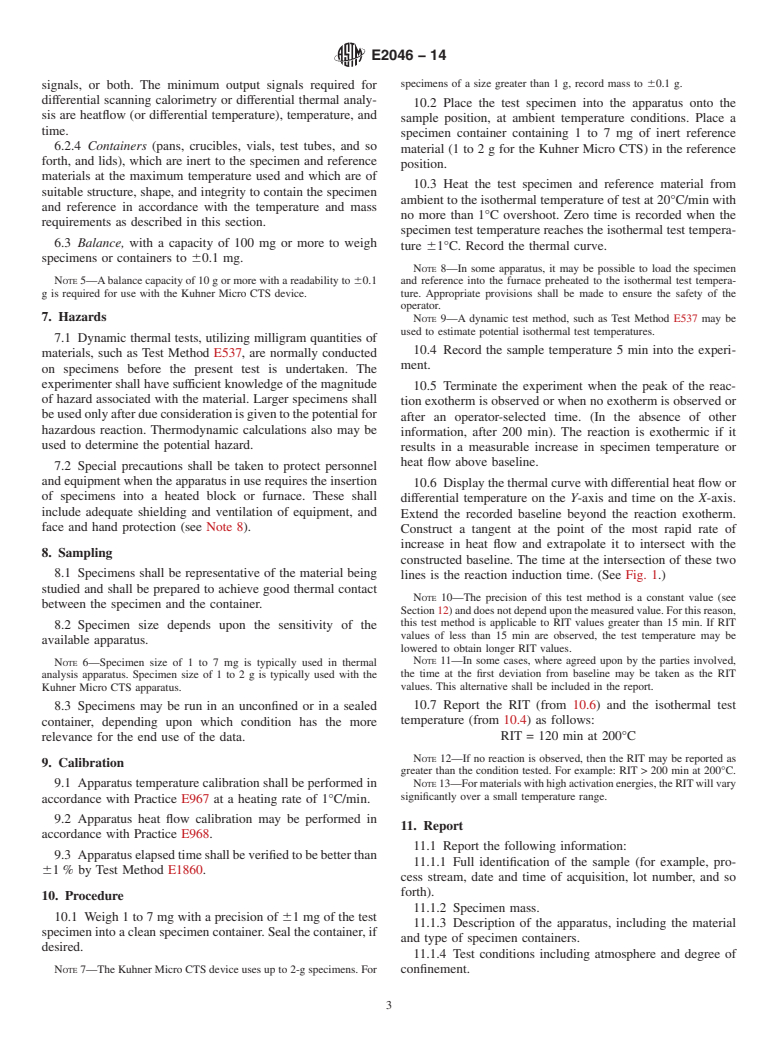 ASTM E2046-14 - Standard Test Method for  Reaction Induction Time by Thermal Analysis