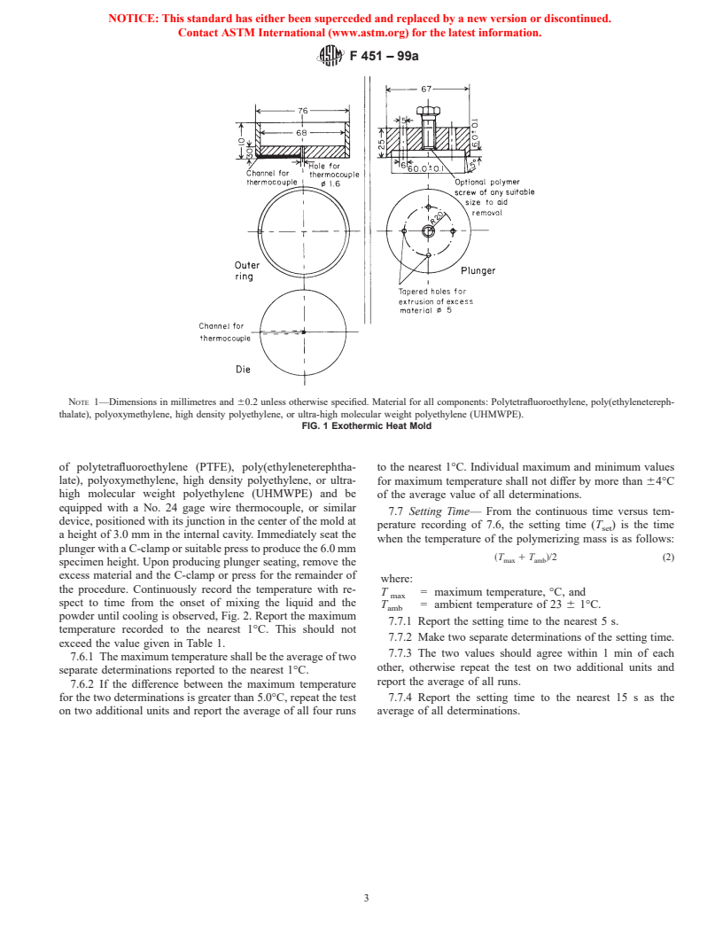 ASTM F451-99a - Standard Specification for Acrylic Bone Cement