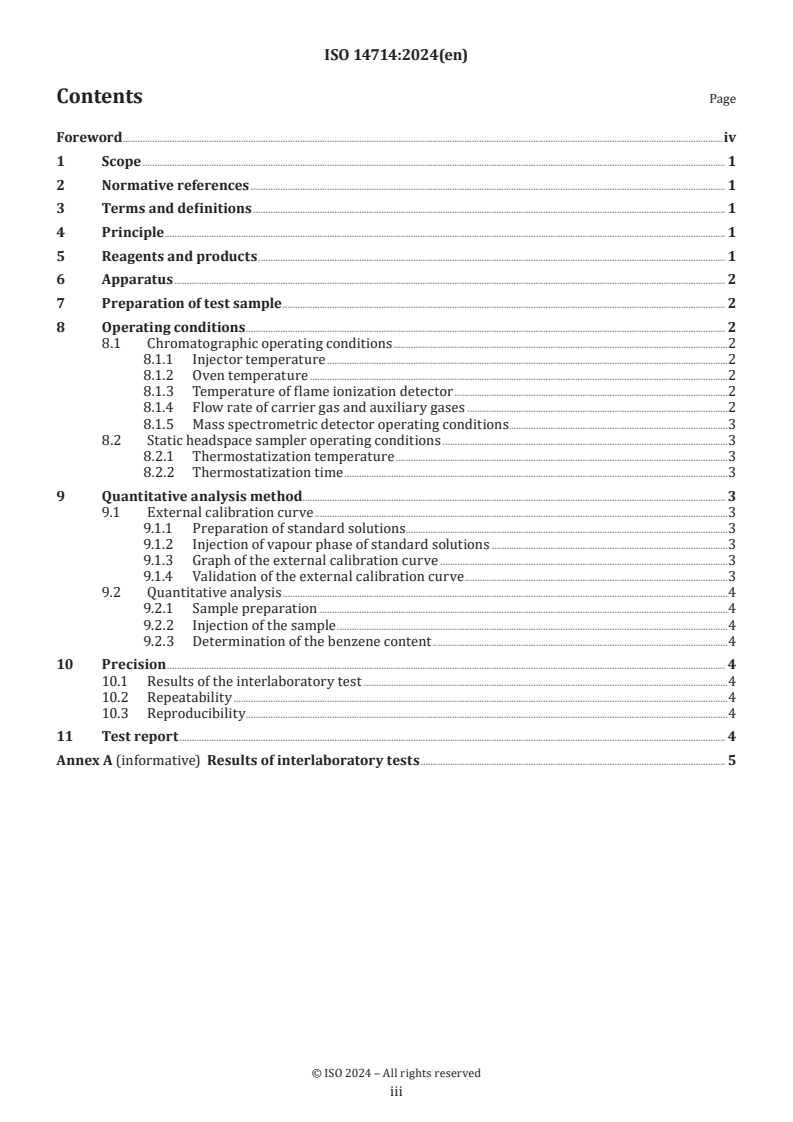 ISO 14714:2024 - Essential oils and aromatic extracts — Determination of benzene content
Released:4. 10. 2024