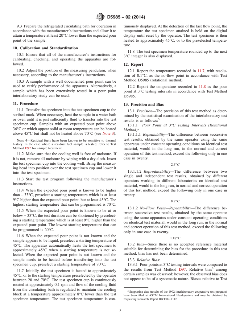 ASTM D5985-02(2014) - Standard Test Method for  Pour Point of Petroleum Products &#40;Rotational Method&#41;