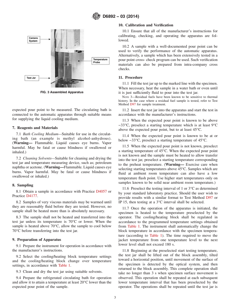 ASTM D6892-03(2014) - Standard Test Method for  Pour Point of Petroleum Products &#40;Robotic Tilt Method&#41;