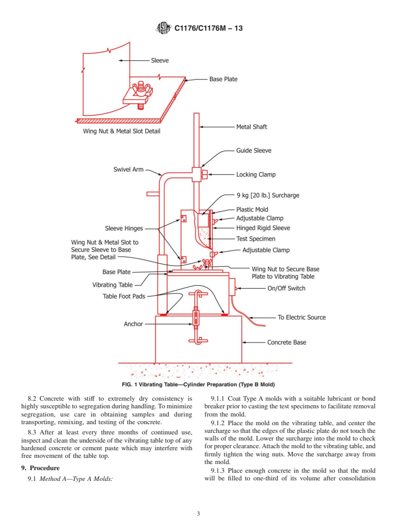 ASTM C1176/C1176M-13 - Standard Practice for  Making Roller-Compacted Concrete in Cylinder Molds Using a  Vibrating Table