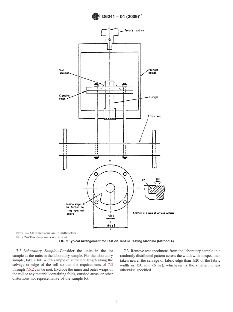 ASTM D6241-04(2009)e1 - Standard Test Method for the  Static Puncture Strength of Geotextiles and Geotextile-Related  Products Using a 50-mm Probe