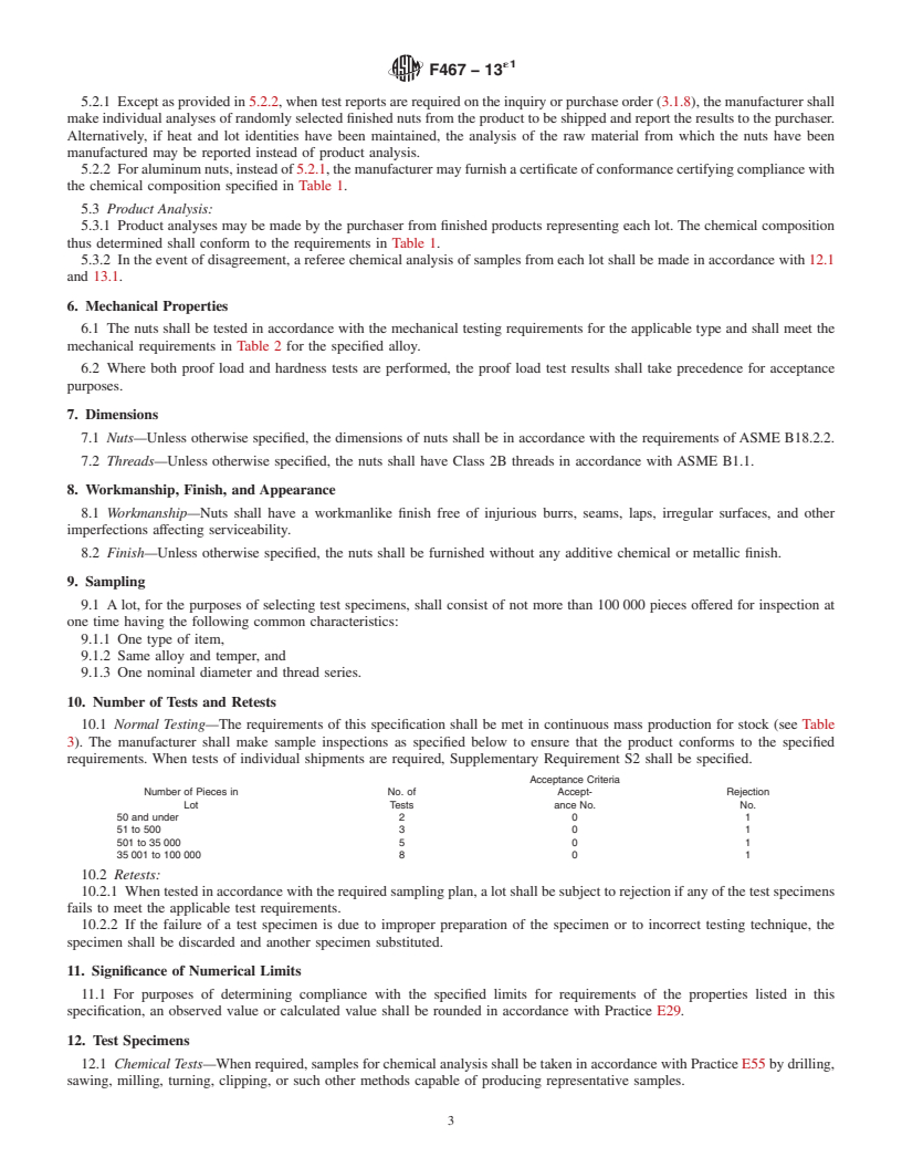 REDLINE ASTM F467-13e1 - Standard Specification for  Nonferrous Nuts for General Use