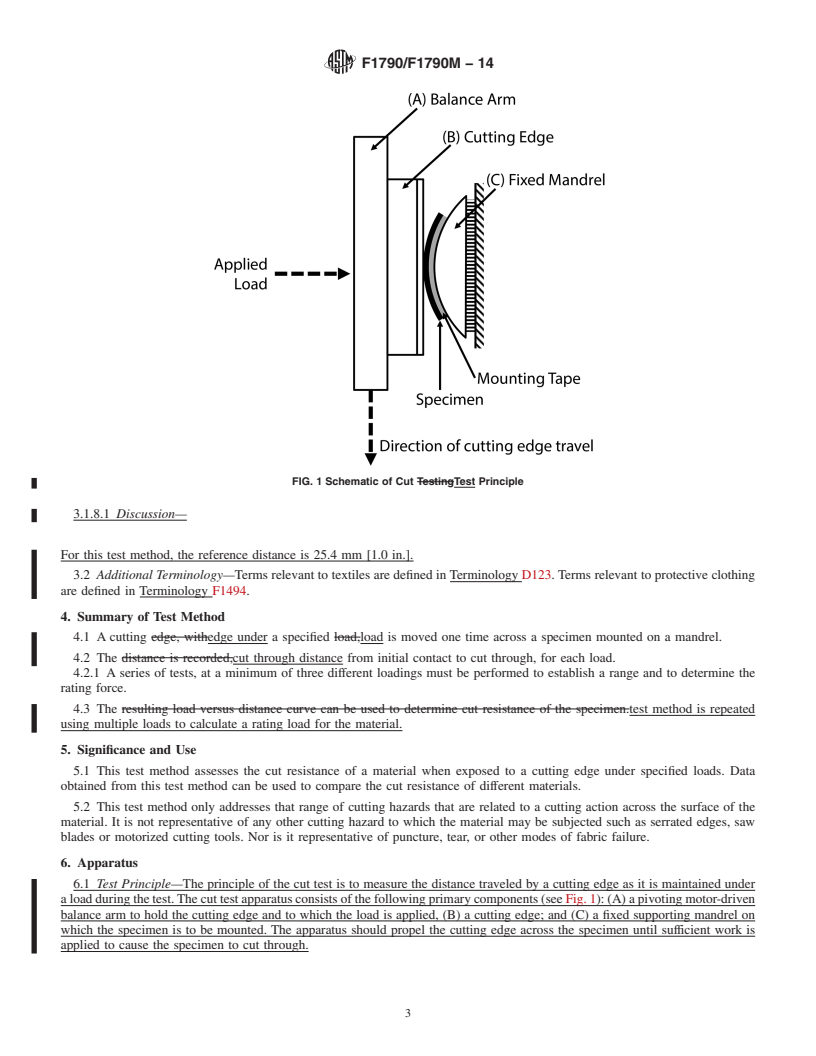 REDLINE ASTM F1790/F1790M-14 - Standard Test Method for Measuring Cut Resistance of Materials Used in Protective Clothing