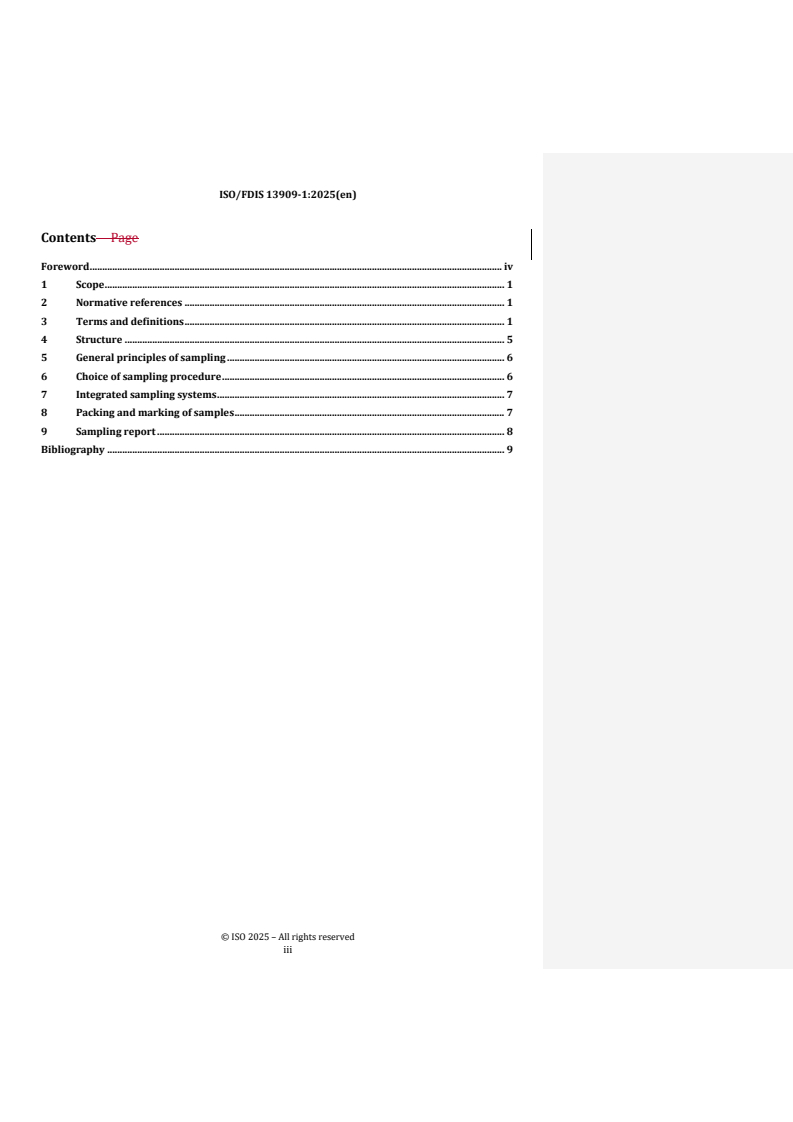 REDLINE ISO/FDIS 13909-1 - Coal and coke — Mechanical sampling — Part 1: General introduction
Released:26. 03. 2025