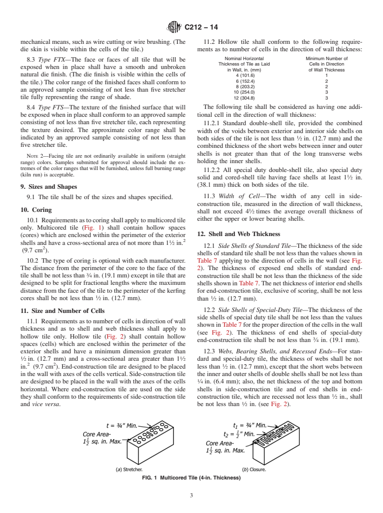 ASTM C212-14 - Standard Specification for  Structural Clay Facing Tile