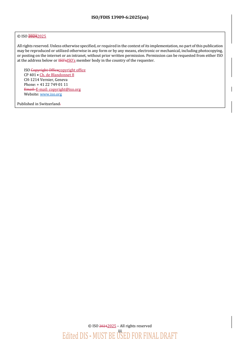 REDLINE ISO/FDIS 13909-6 - Coal and coke — Mechanical sampling — Part 6: Preparation of test samples of coke
Released:4. 04. 2025