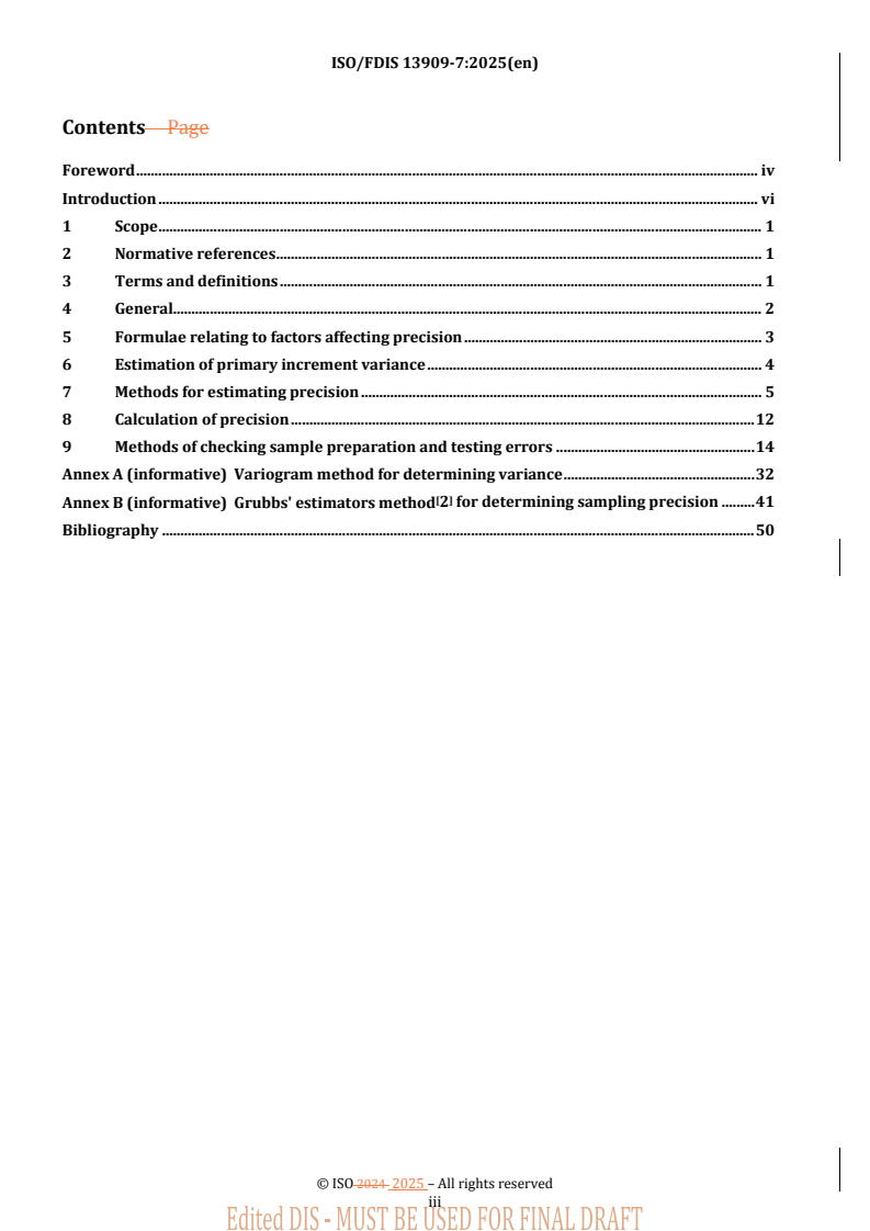 REDLINE ISO/FDIS 13909-7 - Coal and coke — Mechanical sampling — Part 7: Methods for determining the precision of sampling, sample preparation and testing
Released:7. 04. 2025