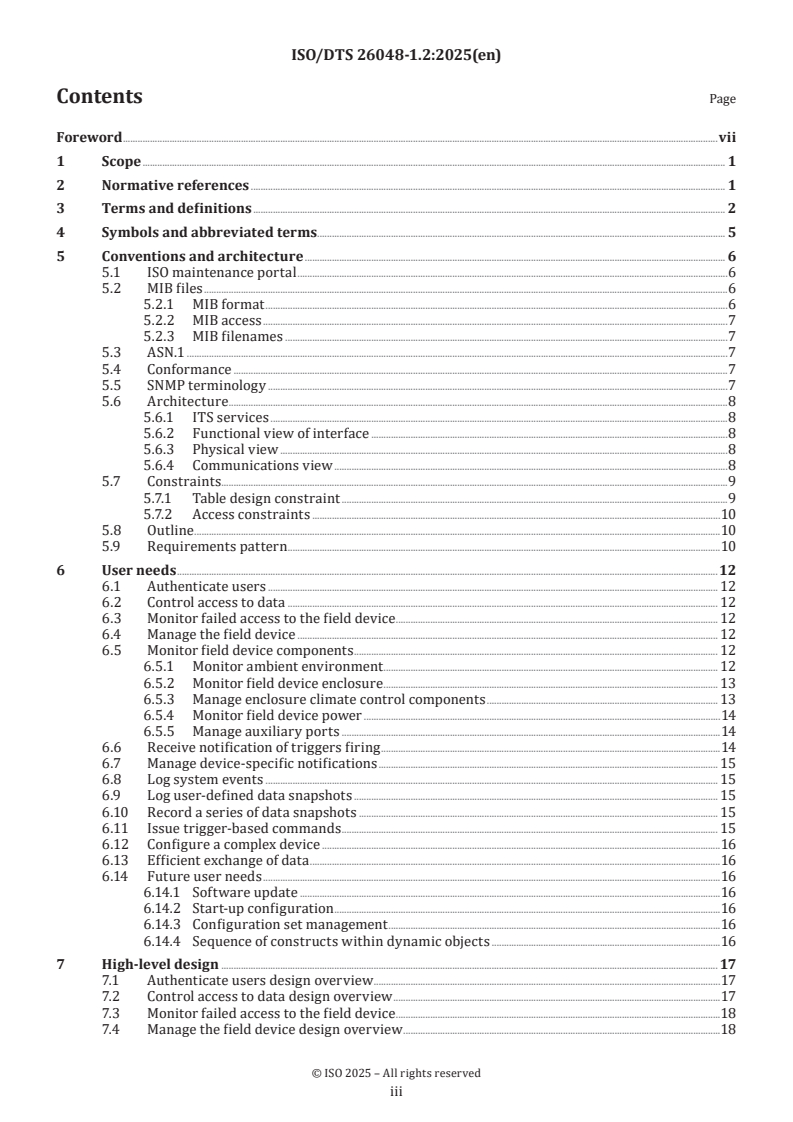 ISO/DTS 26048-1.2 - Intelligent transport systems — Field device Simple Network Management Protocol (SNMP) data interface — Part 1: Global objects
Released:23. 04. 2025
