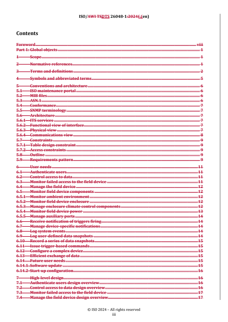 REDLINE ISO/DTS 26048-1 - Intelligent transport systems — Field device Simple Network Management Protocol (SNMP) data interface — Part 1: Global objects
Released:4. 09. 2024